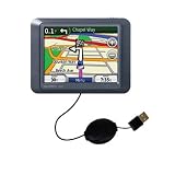 Retractable USB Cable for the Garmin Nuvi 255 with Power Hot Sync and Charge capabilities - Gomadic Brand w/ TipExchange Technology