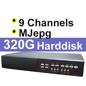 9 Channel DVR MJepg 320G Hard Drive DVR Digital Video Recorder for CCTV Surveillance Security System