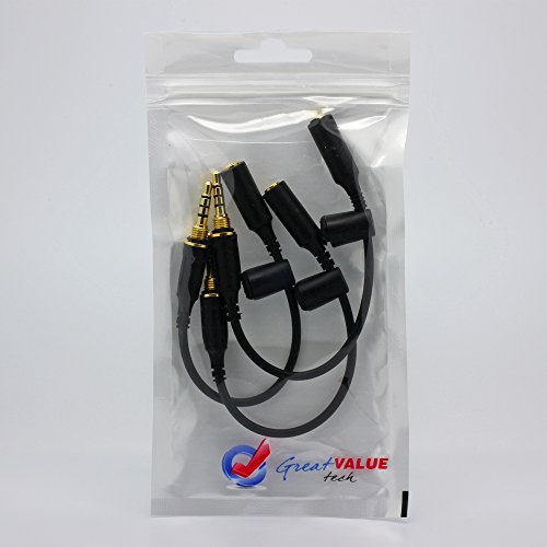 3 Great Value Tech® Replacement Headphone Wires with 3 Black Cover / Screws for Iphone 6 Lifeproof Cases