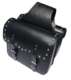 Black Leather Motorcycle Studded Saddlebag -Leatherbull(Free U.S. Shipping)