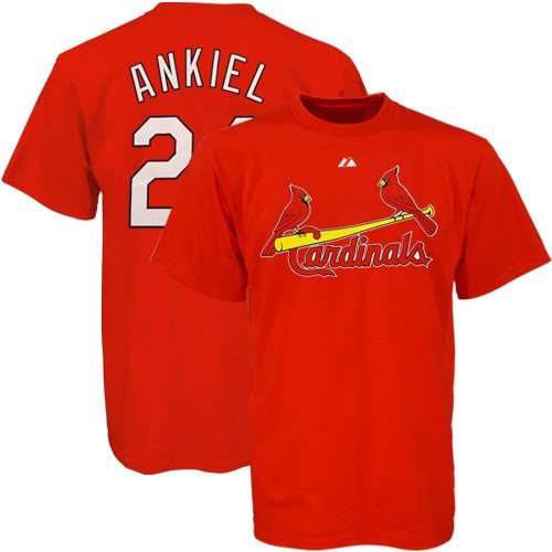 Majestic St Louis Cardinals #24 Rick Ankiel Red Youth Players T-shirt (Large)