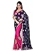 Shonaya Blue Satin Crepe Patch work saree & Unstitched Blouse Piece,Free Size