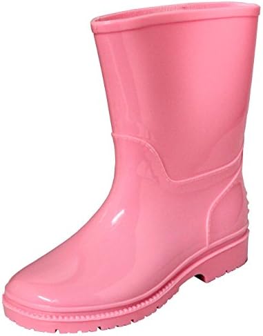 Children's / Toddler's Waterproof Rain Boots, Rubber Rain Shoes Sizes 5-10 (6, Pink)