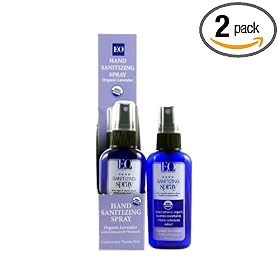EO Hand Sanitizer Spray- Organic Lavender, 2-Ounce (Pack of 2)