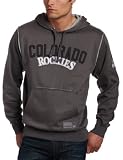 MLB Men's Colorado Rockies Classic Experience Hooded Fleece Pullover (Pro Granite, X-Large)
