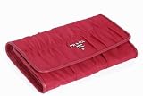 Prada 1m0608 Gathered Nylon Pink Wallet