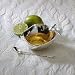 APPLE DISH WITH SPOON - SILVER PLATED APPLE DISH WITH SPOON - Honey Dish