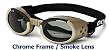DOGGLES ILS Sunglasses - Protection from UV Rays for Your Dog - Shatterproof and Antifog - Chrome Frame/Smoke Lens - Large