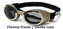 DOGGLES ILS Sunglasses - Protection from UV Rays for Your Dog - Shatterproof and Antifog - Chrome Frame/Smoke Lens - X-Small