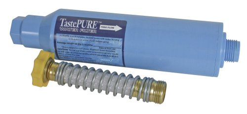TastePURE 40043 RV Water Filter (with KDF) with Flexible Hose Protector