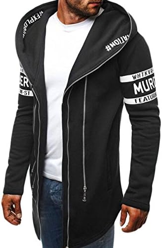 Gclear Mens Stylish Punk Multi-Zipper Rock Sweatshirt Hoodie Jacket Black US M