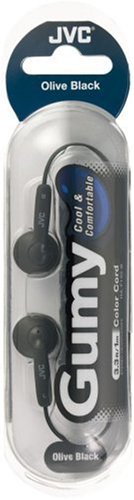 Childrens Toyshop  Third Party New : JVC HA-F130-BE - GUMY In-Ear Headphone with Colour Cord (Black)