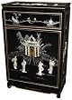 Classic Asian Accent Furniture - 36" Ming Lacquered Oriental Shoe Cabinet Linens Chest - 3 Colors