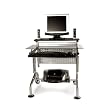 Computer Desk With Black Glass By Leda Home Furnishing