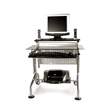 Computer Desk With Black Glass By Leda Home Furnishing