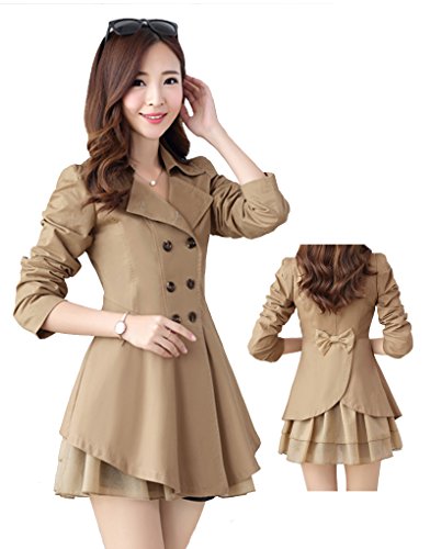 2015 春 コート ハーフ フレア レディース シフォン ティアード リボン 通勤 ol 服 春物 春服 スプリング ブラック ピンク カーキ ミント アーミーグリーン M L XL 2XL