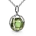 Millennium Collection Sterling Silver Spherical Pendant Green Amber Cube 18