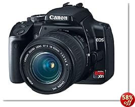 Canon Digital Rebel XTi 10.1MP Digital SLR Camera with EF-S 18-55mm f/3.5-5.6 Lens (Black)