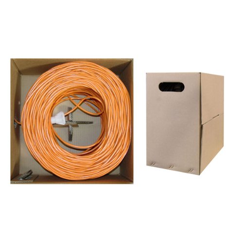 CAT6, UTP, Bulk Cable, Solid, 500MHz, 24 AWG, Orange, 1000 ft