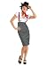 Escante Women's Mob Boss Skirt, White/Black/Red, Small