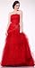 #3182 Red Strapless Mermaid Ruffled Pageant Prom D...