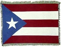Puerto Rico Puerto Rican Flag Cotton Throw Blanket