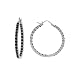 14k White or Yellow Gold Black Diamond Hoop Earrings (3 cttw)