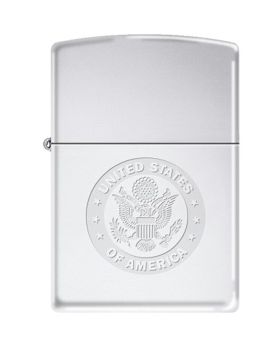 Zippo United States of America Medallion High Polish Chrome Lighter 6855