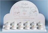 Club Pack of 24 Porcelain Baby Keepsake Boxes With Rosaries