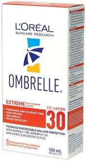 L'Oreal Ombrelle Sunscreen SPF30 EXTREME w/ MEXORYL + Titanium Dioxide 4 oz size Blocks UVA & UVB