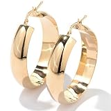 14K White, Rose, or Yellow Gold Fabulous Hoop Earrings