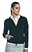 Navy-White Women's Cable Knit Sweater - Hooded with Pockets