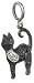 Jewelry : Sterling Silver Black and White Diamond Black Cat Charm