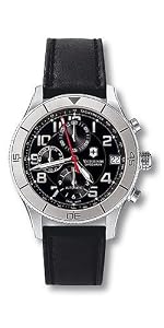 Victorinox Swiss Army Men's 241193 Ambassador Clous De Paris Black Leather Automatic Chronograph Watch
