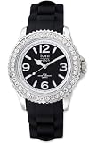 TOM WATCH Ladies wrist watch with crystals CRYSTAL 40 mm Pepper Black, Size L (133-67)