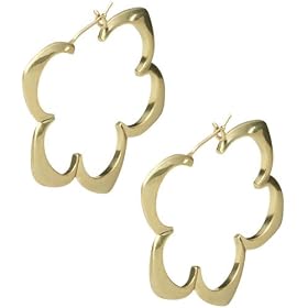Click here to buy Fossil Earrings - Wire Flower Hoops (Color: Gold) by Fossil.
