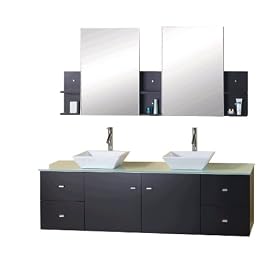 72 MODERN DOUBLE SINK BATHROOM VANITY (ESPRESSO)