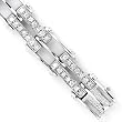 Sterling Silver Cubic Zirconia Rhodium Plated Men's Bracelet.