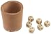 Weible 05519 - Leder-Würfelbecher natur 5 cm+6 Würfel