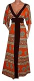 FUNFASH MARIGOLD ORANGE KIMONO LONG MAXI COCKTAIL DRESS Plus Size
