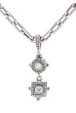 14k white gold and diamond antique-style pendant