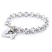 Sterling Silver Rolo Link 'Key to My Heart Charm Bracelet - 7.5