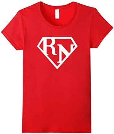 Women's Funny T-Shirts - Super Nurse RN LPN Medical Tee Small Red