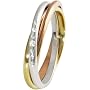 goldmaid Tri-Color Gold 585 Ring 7 Diamanten 0,05 Karat gedreht, Gr�sse 56, Pa R3424TR56