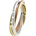 goldmaid Tri-Color Gold 585 Ring 7 Diamanten 0,05 Karat gedreht, Grösse 54, Pa R3424TR54
