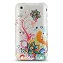 Premium Hard Crystal Plastic Snap-on Case for Apple iPhone 3G, 3GS 3G-S - Pearl White Autumn Floral Flower