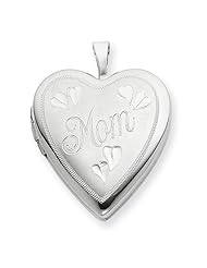 Sterling Silver 20mm MOM Heart Locket