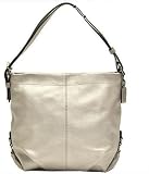 Coach Leather Convertible Duffle Zippered Hobo Handbag 15064 Silver thumbnail