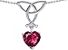 2.00 cttw 14k White Gold Plated 925 Sterling Silver Celtic Love Knot, Made With Lab Created Heart Shape Ruby