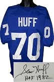 Sam Huff Autographed/Hand Signed New York Giants TB Blue Prostyle Jersey HOF 1982- JSA Hologram
